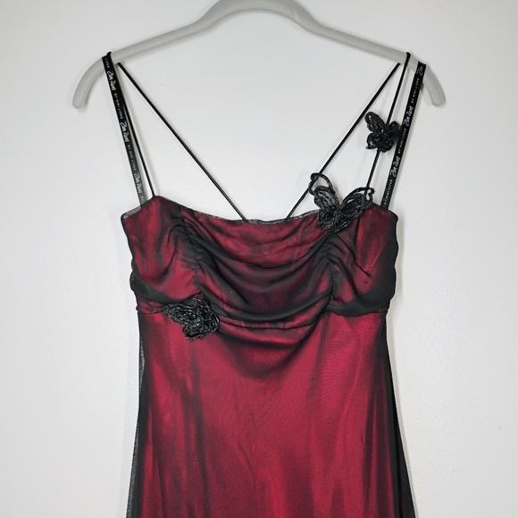 Vintage Zum Zum Prom Dress Maxi Gown Juniors 9 Whimsigoth Butterfly 90s Goth - Picture 5 of 16